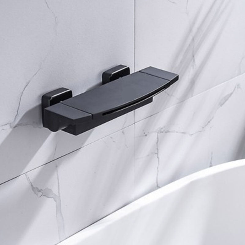 Wall Mounted Bath Faucet Solid Color Waterfall Bathroom Faucet Black Hand Shower Not Included Clearhalo 'Bathroom Remodel & Bathroom Fixtures' 'Bathtub Faucets' 'bathtub_faucets' 'Home Improvement' 'home_improvement' 'home_improvement_bathtub_faucets' 7221577