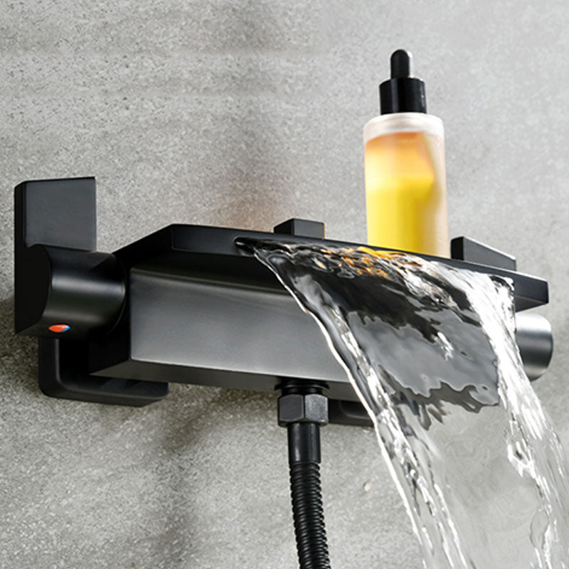 Wall Mounted Bath Faucet Solid Color Waterfall Bathroom Faucet Clearhalo 'Bathroom Remodel & Bathroom Fixtures' 'Bathtub Faucets' 'bathtub_faucets' 'Home Improvement' 'home_improvement' 'home_improvement_bathtub_faucets' 7221581