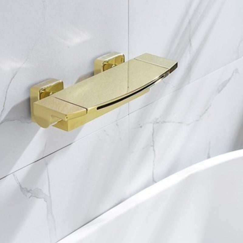 Wall Mounted Bath Faucet Solid Color Waterfall Bathroom Faucet Gold Hand Shower Not Included Clearhalo 'Bathroom Remodel & Bathroom Fixtures' 'Bathtub Faucets' 'bathtub_faucets' 'Home Improvement' 'home_improvement' 'home_improvement_bathtub_faucets' 7221593