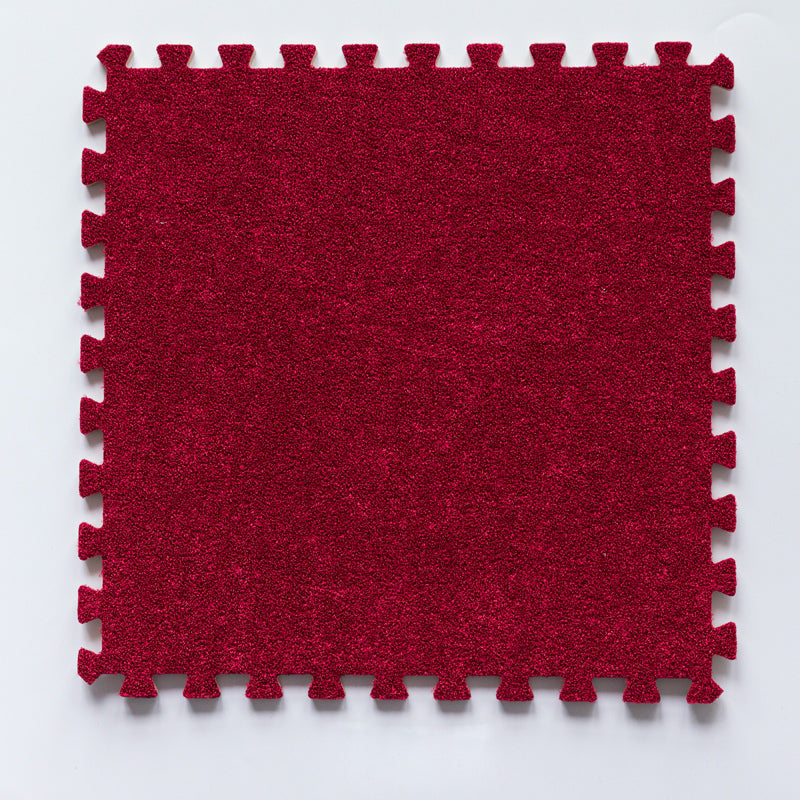 Modern Carpet Tiles Square Interlocking Stain Resistant Carpet Tiles Burgundy Clearhalo 'Carpet Tiles & Carpet Squares' 'carpet_tiles_carpet_squares' 'Flooring 'Home Improvement' 'home_improvement' 'home_improvement_carpet_tiles_carpet_squares' Walls and Ceiling' 7221705