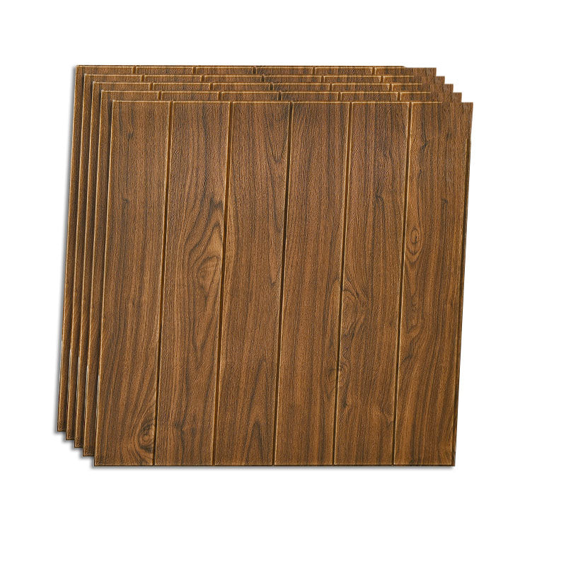 Farmhouse Wood Paneling Smooth Wall Interior Wood Plank Set of 5 Brown Clearhalo 'Flooring 'Home Improvement' 'home_improvement' 'home_improvement_wall_paneling' 'Wall Paneling' 'wall_paneling' 'Walls & Ceilings' Walls and Ceiling' 7221846