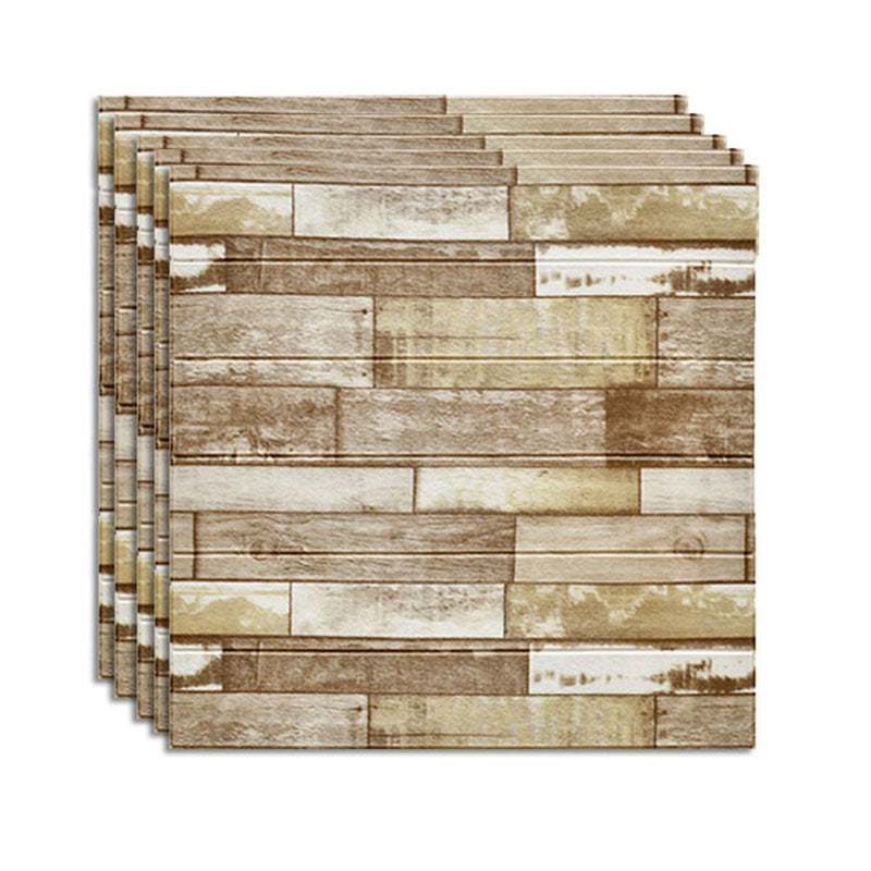 Farmhouse Wood Paneling Smooth Wall Interior Wood Plank Set of 5 Yellow/ White Clearhalo 'Flooring 'Home Improvement' 'home_improvement' 'home_improvement_wall_paneling' 'Wall Paneling' 'wall_paneling' 'Walls & Ceilings' Walls and Ceiling' 7221847