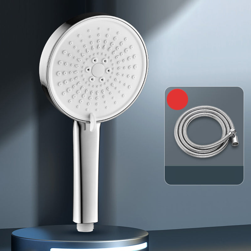 Moderns Spray Head Round Handheld Water Filtration Shower Head Self-Cleaning Silver Shower Head with Hose Clearhalo 'Bathroom Remodel & Bathroom Fixtures' 'Home Improvement' 'home_improvement' 'home_improvement_shower_heads' 'Shower Heads' 'shower_heads' 'Showers & Bathtubs Plumbing' 'Showers & Bathtubs' 7222052