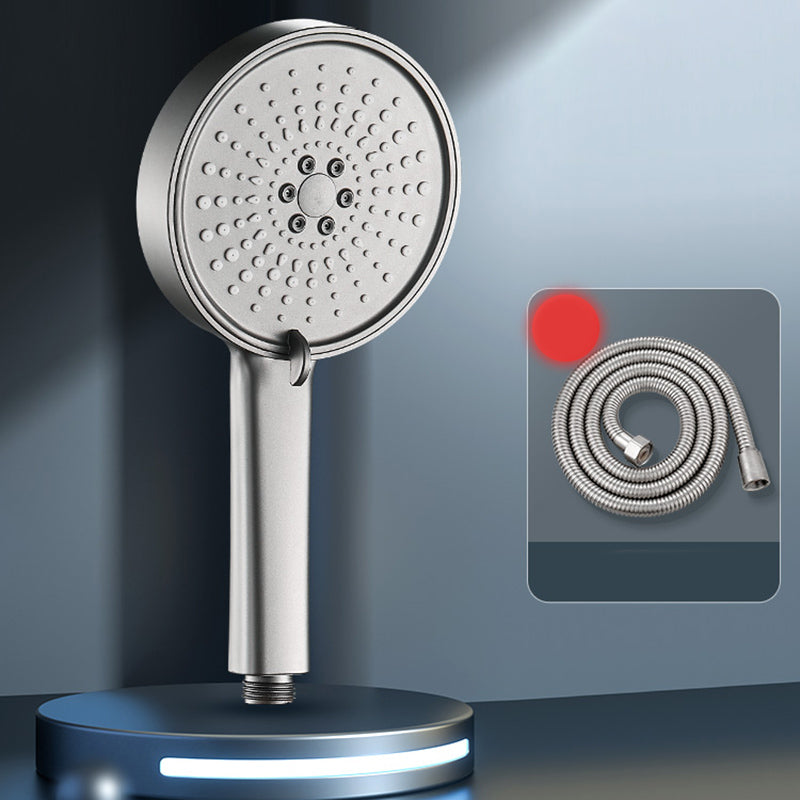 Moderns Spray Head Round Handheld Water Filtration Shower Head Self-Cleaning Grey Shower Head with Hose Clearhalo 'Bathroom Remodel & Bathroom Fixtures' 'Home Improvement' 'home_improvement' 'home_improvement_shower_heads' 'Shower Heads' 'shower_heads' 'Showers & Bathtubs Plumbing' 'Showers & Bathtubs' 7222060