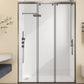 Single Sliding Frame Shower Bath Door Black Clear Shower Doors Grey Left Clearhalo 'Bathroom Remodel & Bathroom Fixtures' 'Home Improvement' 'home_improvement' 'home_improvement_shower_tub_doors' 'Shower and Tub Doors' 'shower_tub_doors' 'Showers & Bathtubs' 7222788