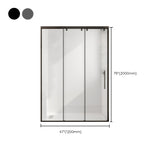 Single Sliding Frame Shower Bath Door Black Clear Shower Doors Clearhalo 'Bathroom Remodel & Bathroom Fixtures' 'Home Improvement' 'home_improvement' 'home_improvement_shower_tub_doors' 'Shower and Tub Doors' 'shower_tub_doors' 'Showers & Bathtubs' 7222803