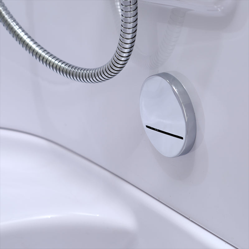 White Round Tub & Shower Kit Clear Tempered Glass Tub & Shower Kit Clearhalo 'Bathroom Remodel & Bathroom Fixtures' 'Home Improvement' 'home_improvement' 'home_improvement_shower_stalls_enclosures' 'Shower Stalls & Enclosures' 'shower_stalls_enclosures' 'Showers & Bathtubs' 7222850