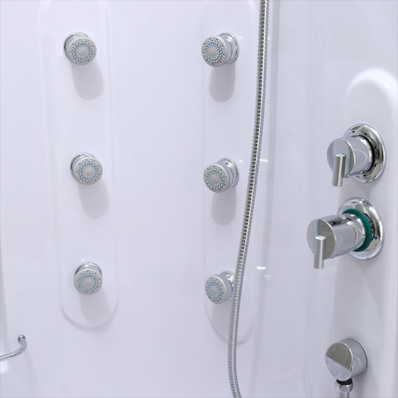 White Round Tub & Shower Kit Clear Tempered Glass Tub & Shower Kit Clearhalo 'Bathroom Remodel & Bathroom Fixtures' 'Home Improvement' 'home_improvement' 'home_improvement_shower_stalls_enclosures' 'Shower Stalls & Enclosures' 'shower_stalls_enclosures' 'Showers & Bathtubs' 7222852
