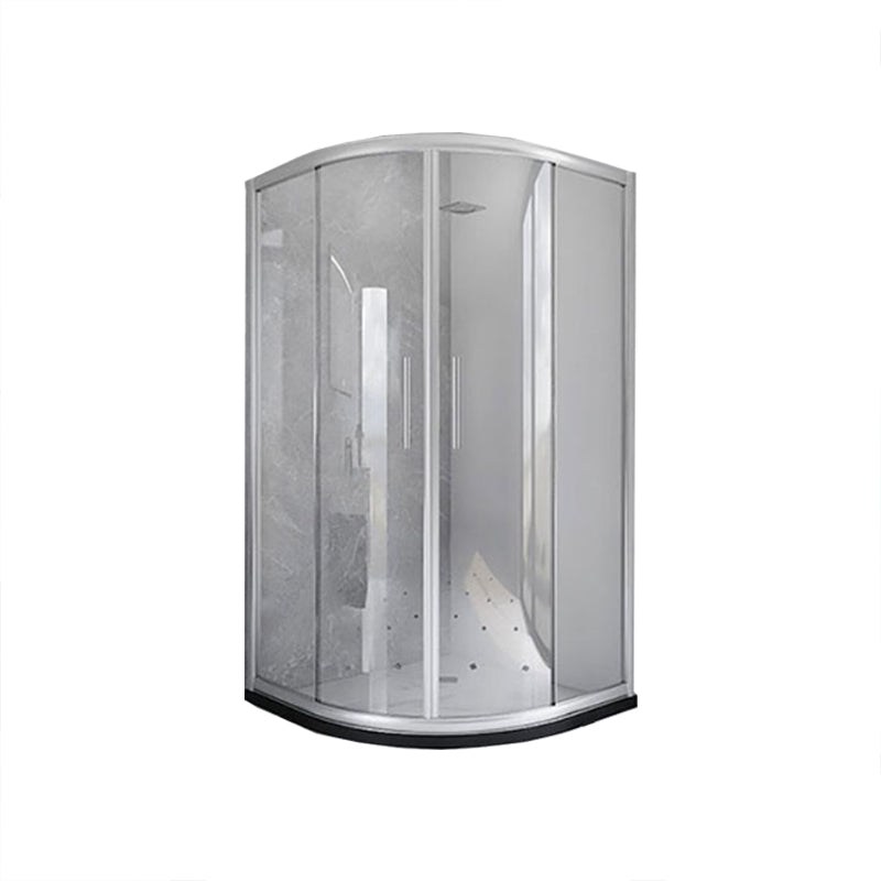 Stainless Steel Frame Shower Enclosure with Double Door Handles Clearhalo 'Bathroom Remodel & Bathroom Fixtures' 'Home Improvement' 'home_improvement' 'home_improvement_shower_stalls_enclosures' 'Shower Stalls & Enclosures' 'shower_stalls_enclosures' 'Showers & Bathtubs' 7222895