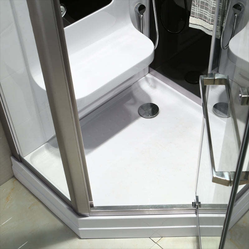 Neo-Angle Shower Stall Clear Tempered Glass Shower Enclosure With Shower Floor Clearhalo 'Bathroom Remodel & Bathroom Fixtures' 'Home Improvement' 'home_improvement' 'home_improvement_shower_stalls_enclosures' 'Shower Stalls & Enclosures' 'shower_stalls_enclosures' 'Showers & Bathtubs' 7222911