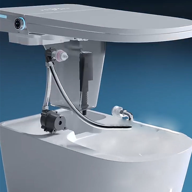 Contemporary Floor Mounted Toilet Bowl Heated Seat Included Urine Toilet for Washroom Clearhalo 'Bathroom Remodel & Bathroom Fixtures' 'Home Improvement' 'home_improvement' 'home_improvement_toilets' 'Toilets & Bidets' 'Toilets' 7224837