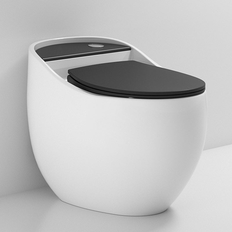 Contemporary Siphon Jet Toilet Bowl Slow Close Seat Included Urine Toilet for Washroom 18"L x 26"W x 22"H Black White Clearhalo 'Bathroom Remodel & Bathroom Fixtures' 'Home Improvement' 'home_improvement' 'home_improvement_toilets' 'Toilets & Bidets' 'Toilets' 7224856