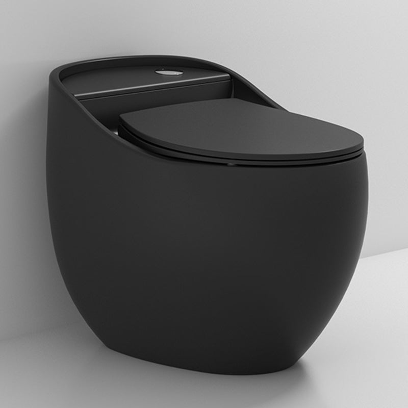 Contemporary Siphon Jet Toilet Bowl Slow Close Seat Included Urine Toilet for Washroom 18"L x 26"W x 22"H Black 16" Clearhalo 'Bathroom Remodel & Bathroom Fixtures' 'Home Improvement' 'home_improvement' 'home_improvement_toilets' 'Toilets & Bidets' 'Toilets' 7224857