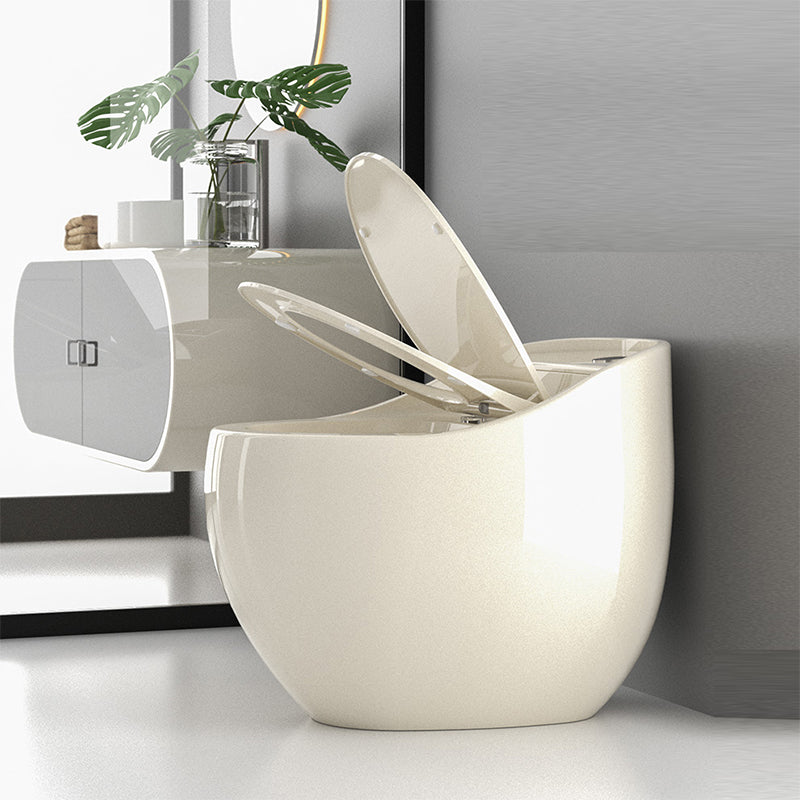 Contemporary Siphon Jet Toilet Bowl Slow Close Seat Included Urine Toilet for Washroom Clearhalo 'Bathroom Remodel & Bathroom Fixtures' 'Home Improvement' 'home_improvement' 'home_improvement_toilets' 'Toilets & Bidets' 'Toilets' 7224869