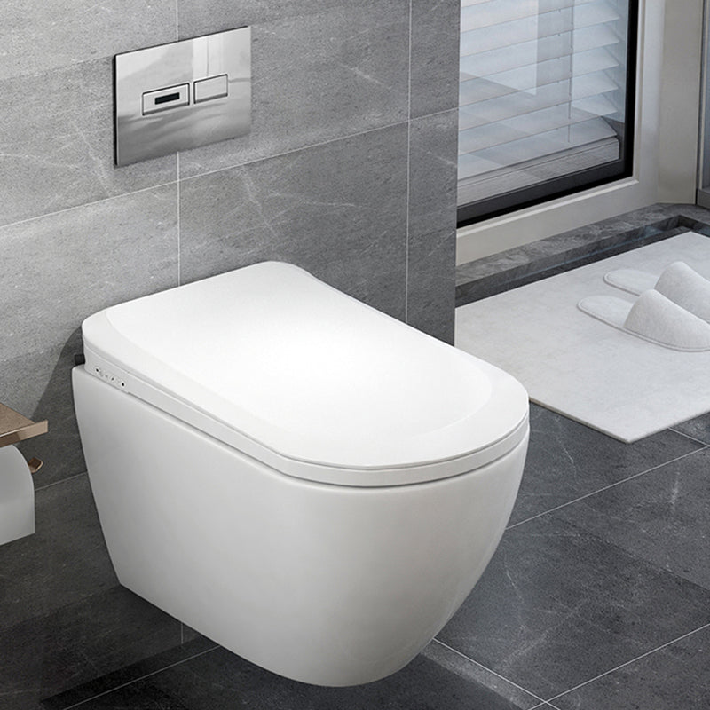 Scandinavian Wall Hung Toilet Set Elongated Bowl Shape Smart Bidet White Senor Flip Toilet+ Water Tank Clearhalo 'Bathroom Remodel & Bathroom Fixtures' 'Bidets' 'Home Improvement' 'home_improvement' 'home_improvement_bidets' 'Toilets & Bidets' 7225653