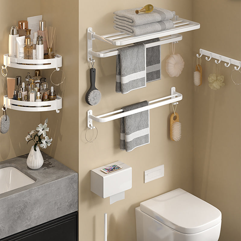 Kit de accesorios de baño blanco moderno, estante para baño, toallero,  juego de accesorios para baño