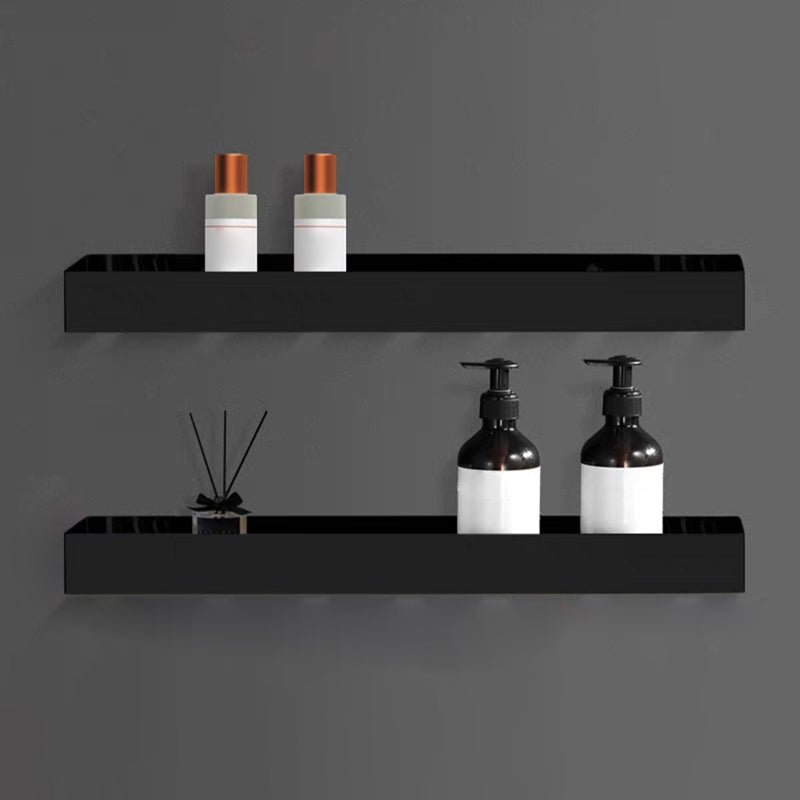 Modern Bathroom Accessories Hardware Set Bath Shelf Bathroom Accessory Kit Black 2-Piece Set (20"L Square Bath Shelf) Clearhalo 'Bathroom Hardware Sets' 'Bathroom Hardware' 'Bathroom Remodel & Bathroom Fixtures' 'bathroom_hardware_sets' 'Home Improvement' 'home_improvement' 'home_improvement_bathroom_hardware_sets' 7225692
