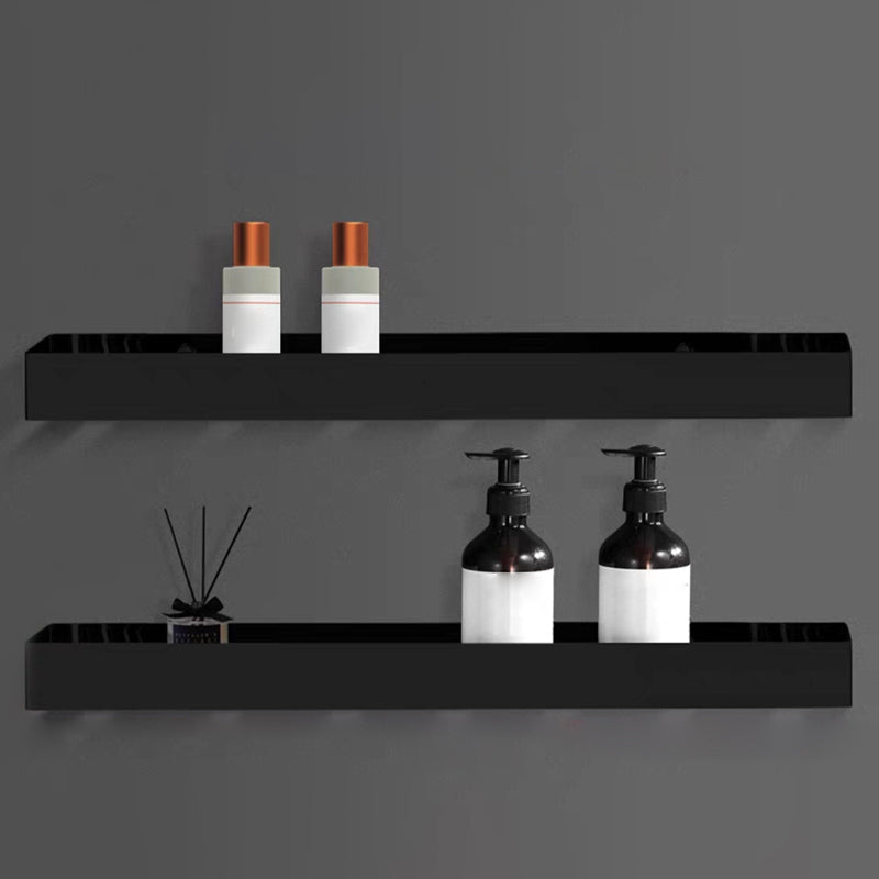 Modern Bathroom Accessories Hardware Set Bath Shelf Bathroom Accessory Kit Black 2-Piece Set (24"L Square Bath Shelf) Clearhalo 'Bathroom Hardware Sets' 'Bathroom Hardware' 'Bathroom Remodel & Bathroom Fixtures' 'bathroom_hardware_sets' 'Home Improvement' 'home_improvement' 'home_improvement_bathroom_hardware_sets' 7225702