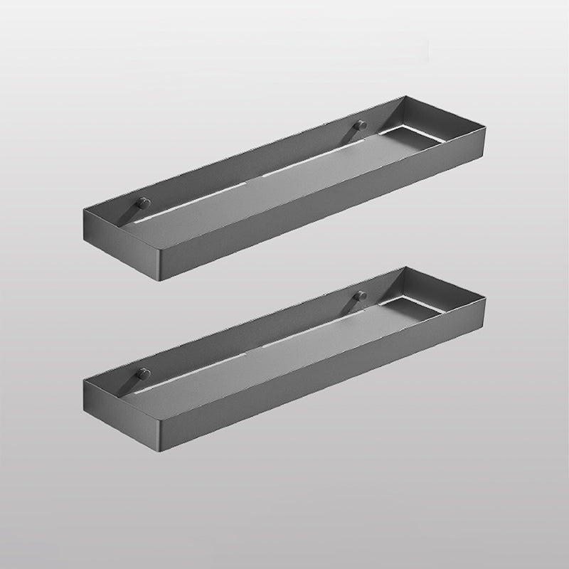 Modern Bathroom Accessories Hardware Set Bath Shelf Bathroom Accessory Kit Grey 2-Piece Set (20"L Square Bath Shelf) Clearhalo 'Bathroom Hardware Sets' 'Bathroom Hardware' 'Bathroom Remodel & Bathroom Fixtures' 'bathroom_hardware_sets' 'Home Improvement' 'home_improvement' 'home_improvement_bathroom_hardware_sets' 7225704