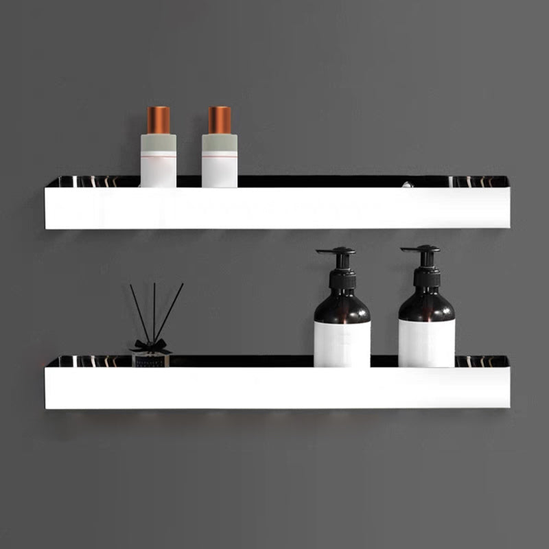 Modern Bathroom Accessories Hardware Set Bath Shelf Bathroom Accessory Kit Silver 2-Piece Set (20"L Square Bath Shelf) Clearhalo 'Bathroom Hardware Sets' 'Bathroom Hardware' 'Bathroom Remodel & Bathroom Fixtures' 'bathroom_hardware_sets' 'Home Improvement' 'home_improvement' 'home_improvement_bathroom_hardware_sets' 7225710