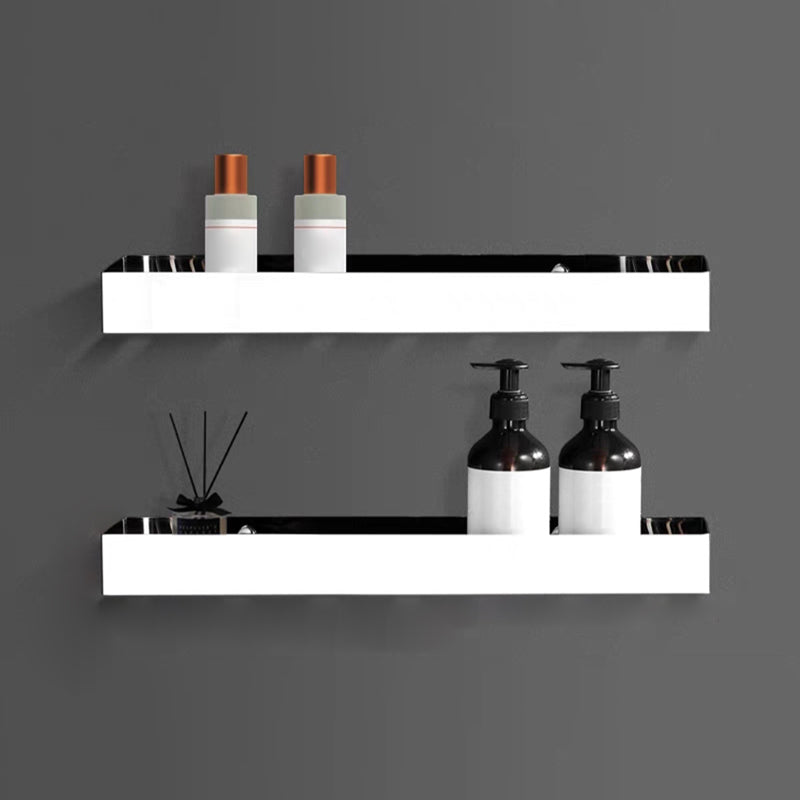 Modern Bathroom Accessories Hardware Set Bath Shelf Bathroom Accessory Kit Silver 2-Piece Set (16"L Square Bath Shelf) Clearhalo 'Bathroom Hardware Sets' 'Bathroom Hardware' 'Bathroom Remodel & Bathroom Fixtures' 'bathroom_hardware_sets' 'Home Improvement' 'home_improvement' 'home_improvement_bathroom_hardware_sets' 7225711