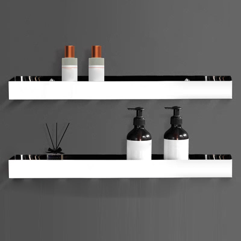 Modern Bathroom Accessories Hardware Set Bath Shelf Bathroom Accessory Kit Silver 2-Piece Set (24"L Square Bath Shelf) Clearhalo 'Bathroom Hardware Sets' 'Bathroom Hardware' 'Bathroom Remodel & Bathroom Fixtures' 'bathroom_hardware_sets' 'Home Improvement' 'home_improvement' 'home_improvement_bathroom_hardware_sets' 7225714