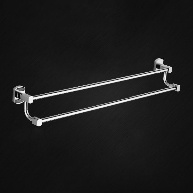 Modern Bath Hardware Set Stainless Steel Paper Holder Towel Bar Bathroom Accessory Kit Towel Bar (Double Rods) Clearhalo 'Bathroom Hardware Sets' 'Bathroom Hardware' 'Bathroom Remodel & Bathroom Fixtures' 'bathroom_hardware_sets' 'Home Improvement' 'home_improvement' 'home_improvement_bathroom_hardware_sets' 7225727