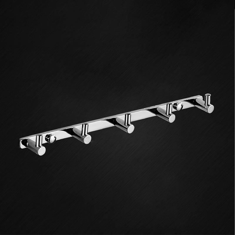 Modern Bath Hardware Set Stainless Steel Paper Holder Towel Bar Bathroom Accessory Kit Row Hook (5 Rows) Clearhalo 'Bathroom Hardware Sets' 'Bathroom Hardware' 'Bathroom Remodel & Bathroom Fixtures' 'bathroom_hardware_sets' 'Home Improvement' 'home_improvement' 'home_improvement_bathroom_hardware_sets' 7225737