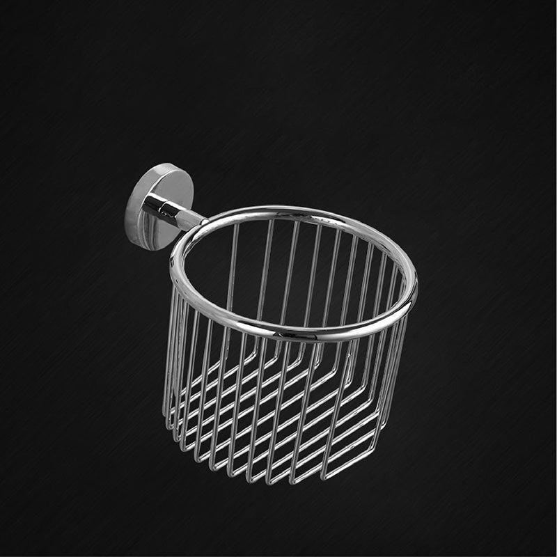 Modern Bath Hardware Set Stainless Steel Paper Holder Towel Bar Bathroom Accessory Kit Tissue Basket Clearhalo 'Bathroom Hardware Sets' 'Bathroom Hardware' 'Bathroom Remodel & Bathroom Fixtures' 'bathroom_hardware_sets' 'Home Improvement' 'home_improvement' 'home_improvement_bathroom_hardware_sets' 7225740