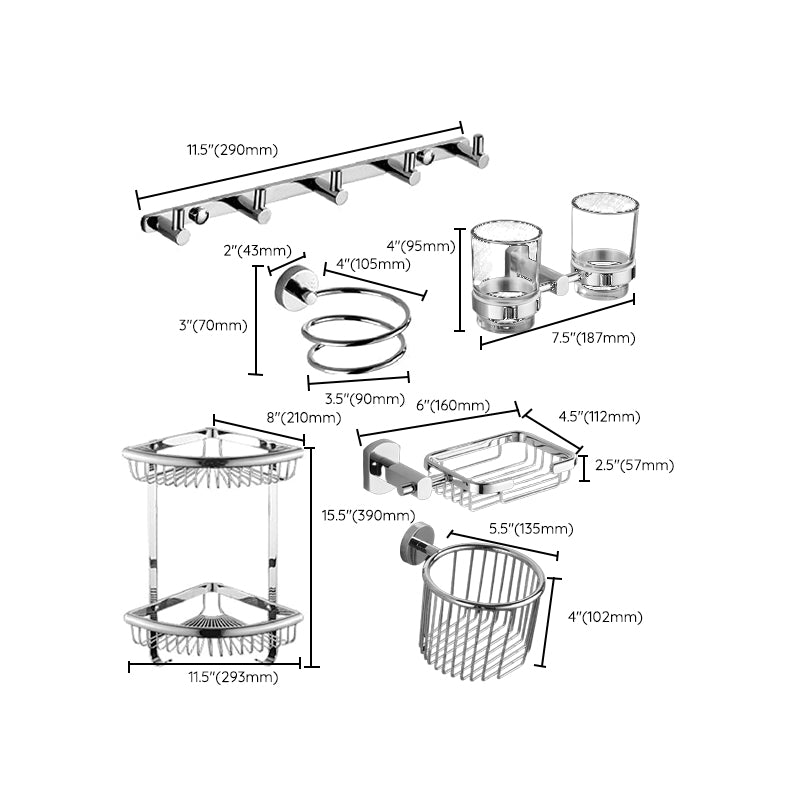 Modern Bath Hardware Set Stainless Steel Paper Holder Towel Bar Bathroom Accessory Kit Clearhalo 'Bathroom Hardware Sets' 'Bathroom Hardware' 'Bathroom Remodel & Bathroom Fixtures' 'bathroom_hardware_sets' 'Home Improvement' 'home_improvement' 'home_improvement_bathroom_hardware_sets' 7225742
