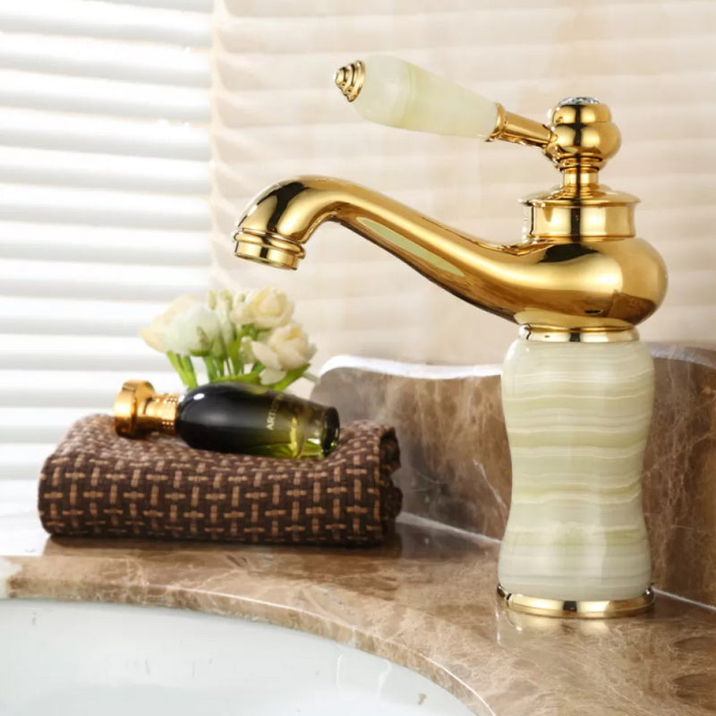 Luxury Vessel Faucet Lever Handle Low Arc Vessel Sink Bathroom Faucet Green Drum Clearhalo 'Bathroom Remodel & Bathroom Fixtures' 'Bathroom Sink Faucets' 'Bathroom Sinks & Faucet Components' 'bathroom_sink_faucets' 'Home Improvement' 'home_improvement' 'home_improvement_bathroom_sink_faucets' 7227227