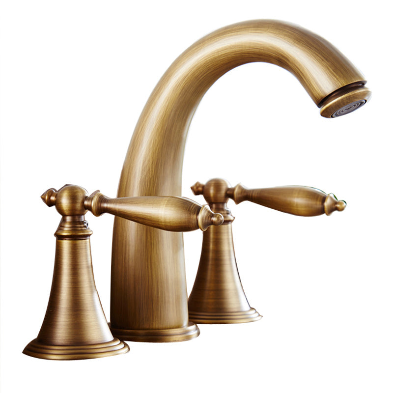 Traditional Vessel Faucet 3 Holes Two-Handle Bathroom Vessel Faucet Clearhalo 'Bathroom Remodel & Bathroom Fixtures' 'Bathroom Sink Faucets' 'Bathroom Sinks & Faucet Components' 'bathroom_sink_faucets' 'Home Improvement' 'home_improvement' 'home_improvement_bathroom_sink_faucets' 7227251