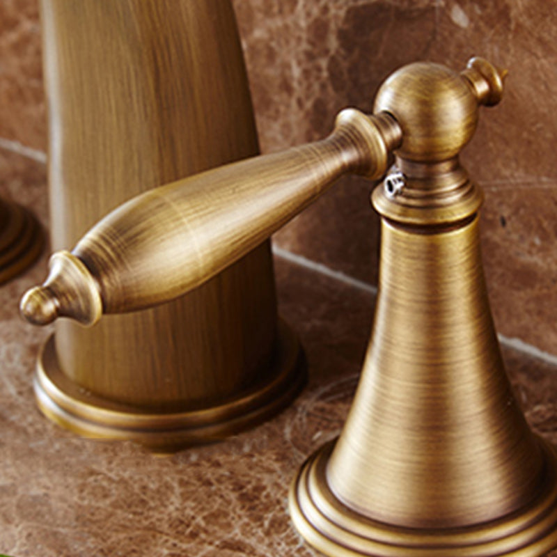 Traditional Vessel Faucet 3 Holes Two-Handle Bathroom Vessel Faucet Clearhalo 'Bathroom Remodel & Bathroom Fixtures' 'Bathroom Sink Faucets' 'Bathroom Sinks & Faucet Components' 'bathroom_sink_faucets' 'Home Improvement' 'home_improvement' 'home_improvement_bathroom_sink_faucets' 7227254