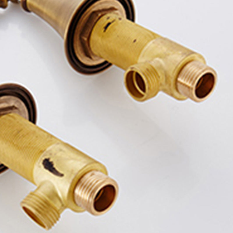 Traditional Vessel Faucet 3 Holes Two-Handle Bathroom Vessel Faucet Clearhalo 'Bathroom Remodel & Bathroom Fixtures' 'Bathroom Sink Faucets' 'Bathroom Sinks & Faucet Components' 'bathroom_sink_faucets' 'Home Improvement' 'home_improvement' 'home_improvement_bathroom_sink_faucets' 7227255