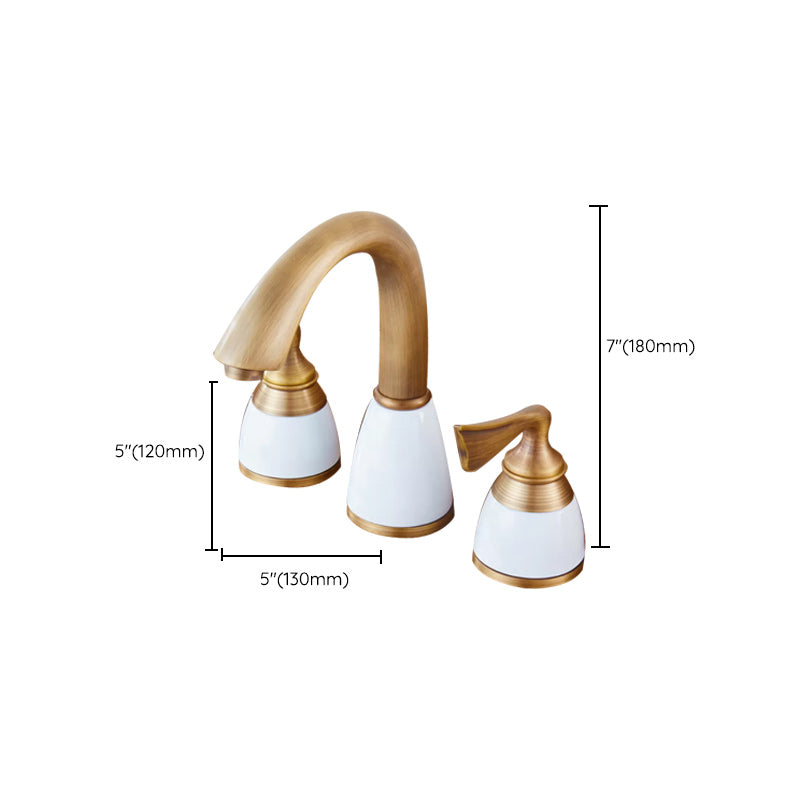 Traditional Vessel Faucet 3 Holes Two-Handle Bathroom Vessel Faucet Clearhalo 'Bathroom Remodel & Bathroom Fixtures' 'Bathroom Sink Faucets' 'Bathroom Sinks & Faucet Components' 'bathroom_sink_faucets' 'Home Improvement' 'home_improvement' 'home_improvement_bathroom_sink_faucets' 7227258