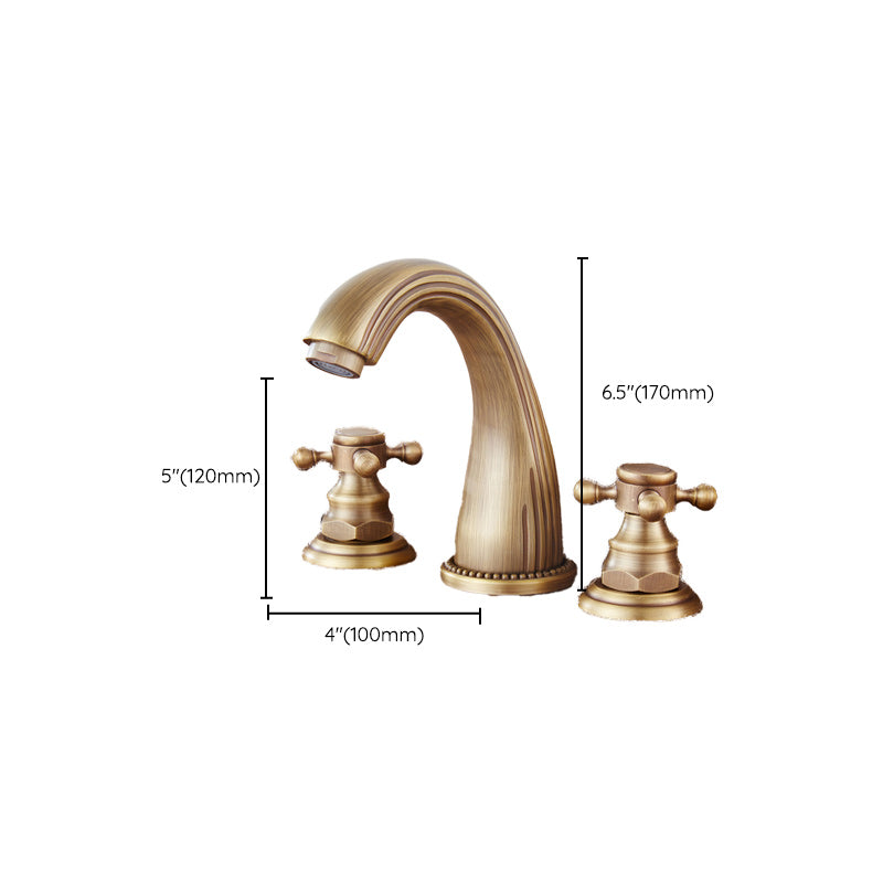 Traditional Vessel Faucet 3 Holes Two-Handle Bathroom Vessel Faucet Clearhalo 'Bathroom Remodel & Bathroom Fixtures' 'Bathroom Sink Faucets' 'Bathroom Sinks & Faucet Components' 'bathroom_sink_faucets' 'Home Improvement' 'home_improvement' 'home_improvement_bathroom_sink_faucets' 7227259