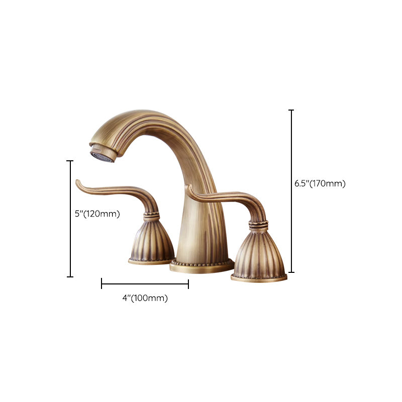 Traditional Vessel Faucet 3 Holes Two-Handle Bathroom Vessel Faucet Clearhalo 'Bathroom Remodel & Bathroom Fixtures' 'Bathroom Sink Faucets' 'Bathroom Sinks & Faucet Components' 'bathroom_sink_faucets' 'Home Improvement' 'home_improvement' 'home_improvement_bathroom_sink_faucets' 7227260