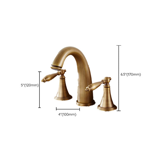 Traditional Vessel Faucet 3 Holes Two-Handle Bathroom Vessel Faucet Clearhalo 'Bathroom Remodel & Bathroom Fixtures' 'Bathroom Sink Faucets' 'Bathroom Sinks & Faucet Components' 'bathroom_sink_faucets' 'Home Improvement' 'home_improvement' 'home_improvement_bathroom_sink_faucets' 7227262