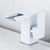 Waterfall Spout Vessel Sink Faucet Square Lever Handle with LED Three-Color Light White Short Clearhalo 'Bathroom Remodel & Bathroom Fixtures' 'Bathroom Sink Faucets' 'Bathroom Sinks & Faucet Components' 'bathroom_sink_faucets' 'Home Improvement' 'home_improvement' 'home_improvement_bathroom_sink_faucets' 7227267