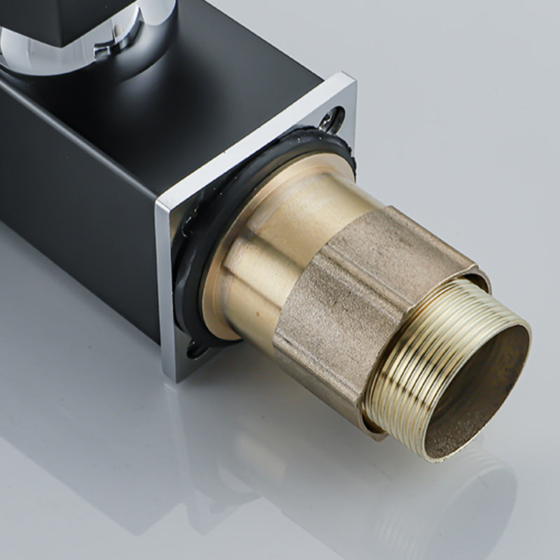 Waterfall Spout Vessel Sink Faucet Square Lever Handle with LED Three-Color Light Clearhalo 'Bathroom Remodel & Bathroom Fixtures' 'Bathroom Sink Faucets' 'Bathroom Sinks & Faucet Components' 'bathroom_sink_faucets' 'Home Improvement' 'home_improvement' 'home_improvement_bathroom_sink_faucets' 7227274