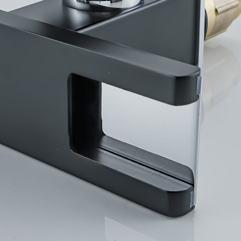 Waterfall Spout Vessel Sink Faucet Square Lever Handle with LED Three-Color Light Clearhalo 'Bathroom Remodel & Bathroom Fixtures' 'Bathroom Sink Faucets' 'Bathroom Sinks & Faucet Components' 'bathroom_sink_faucets' 'Home Improvement' 'home_improvement' 'home_improvement_bathroom_sink_faucets' 7227277