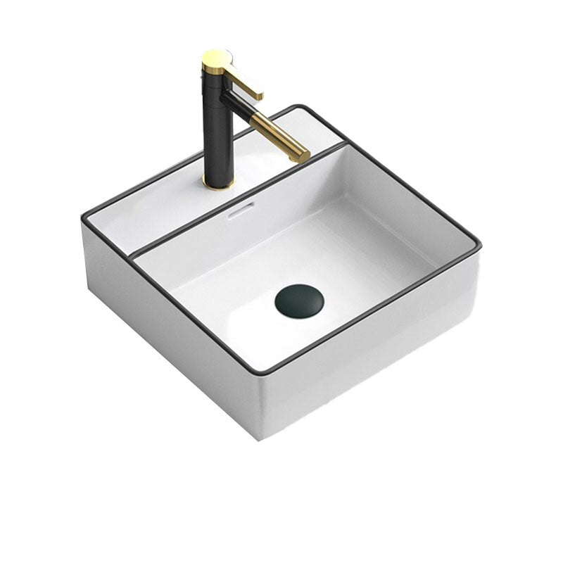 Bathroom Ceramic Sink Rectangular Rod Single Handle Faucet Sink Clearhalo 'Bathroom Remodel & Bathroom Fixtures' 'Bathroom Sinks & Faucet Components' 'Bathroom Sinks' 'bathroom_sink' 'Home Improvement' 'home_improvement' 'home_improvement_bathroom_sink' 7227328