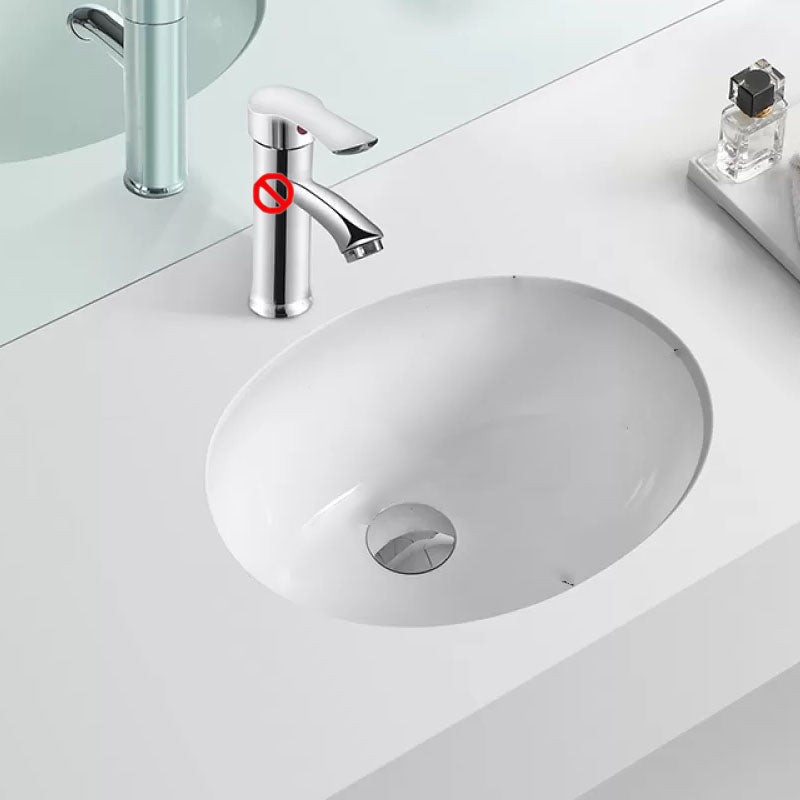 Bathroom Sink Ceramic White Round Anti-spill Sink with Faucet 11"L x 10"W x 5"H Sink Clearhalo 'Bathroom Remodel & Bathroom Fixtures' 'Bathroom Sinks & Faucet Components' 'Bathroom Sinks' 'bathroom_sink' 'Home Improvement' 'home_improvement' 'home_improvement_bathroom_sink' 7227349