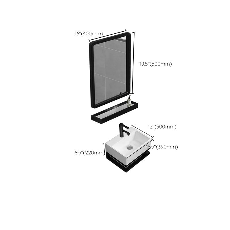 Bathroom Sink Ceramic White Wall-mounted Rod Handle Faucet Sink Clearhalo 'Bathroom Remodel & Bathroom Fixtures' 'Bathroom Sinks & Faucet Components' 'Bathroom Sinks' 'bathroom_sink' 'Home Improvement' 'home_improvement' 'home_improvement_bathroom_sink' 7227482