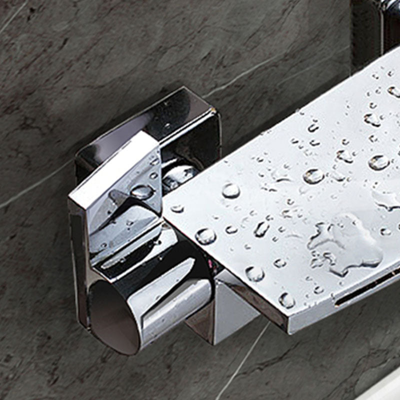 Modern Waterfall Bath Faucet Solid Color Wall Mounted Bathroom Faucet Clearhalo 'Bathroom Remodel & Bathroom Fixtures' 'Bathtub Faucets' 'bathtub_faucets' 'Home Improvement' 'home_improvement' 'home_improvement_bathtub_faucets' 7227539