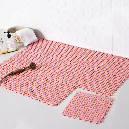 Home Indoor Carpet Tiles Square Color Block Waterproof Carpet Tiles Pink Clearhalo 'Carpet Tiles & Carpet Squares' 'carpet_tiles_carpet_squares' 'Flooring 'Home Improvement' 'home_improvement' 'home_improvement_carpet_tiles_carpet_squares' Walls and Ceiling' 7227698