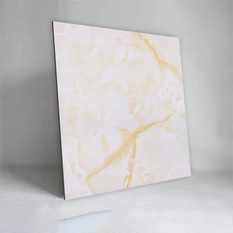 Indoor Vinyl Flooring Peel and Stick Pvc Marble Print Square Flooring Yellow White Clearhalo 'Flooring 'Home Improvement' 'home_improvement' 'home_improvement_vinyl_flooring' 'Vinyl Flooring' 'vinyl_flooring' Walls and Ceiling' 7227740