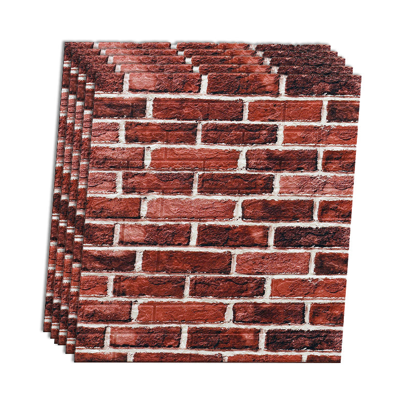 Industrial Wall Plank 3D Brick Wall Panels Waterproof Stick Wall Tile Set of 10 Red-White Clearhalo 'Flooring 'Home Improvement' 'home_improvement' 'home_improvement_wall_paneling' 'Wall Paneling' 'wall_paneling' 'Walls & Ceilings' Walls and Ceiling' 7227872