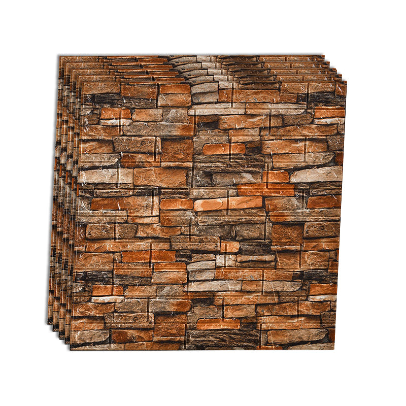 Industrial Wall Plank 3D Brick Wall Panels Waterproof Stick Wall Tile Set of 10 Red Clearhalo 'Flooring 'Home Improvement' 'home_improvement' 'home_improvement_wall_paneling' 'Wall Paneling' 'wall_paneling' 'Walls & Ceilings' Walls and Ceiling' 7227877