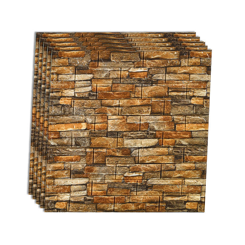 Industrial Wall Plank 3D Brick Wall Panels Waterproof Stick Wall Tile Set of 10 Yellow Clearhalo 'Flooring 'Home Improvement' 'home_improvement' 'home_improvement_wall_paneling' 'Wall Paneling' 'wall_paneling' 'Walls & Ceilings' Walls and Ceiling' 7227886